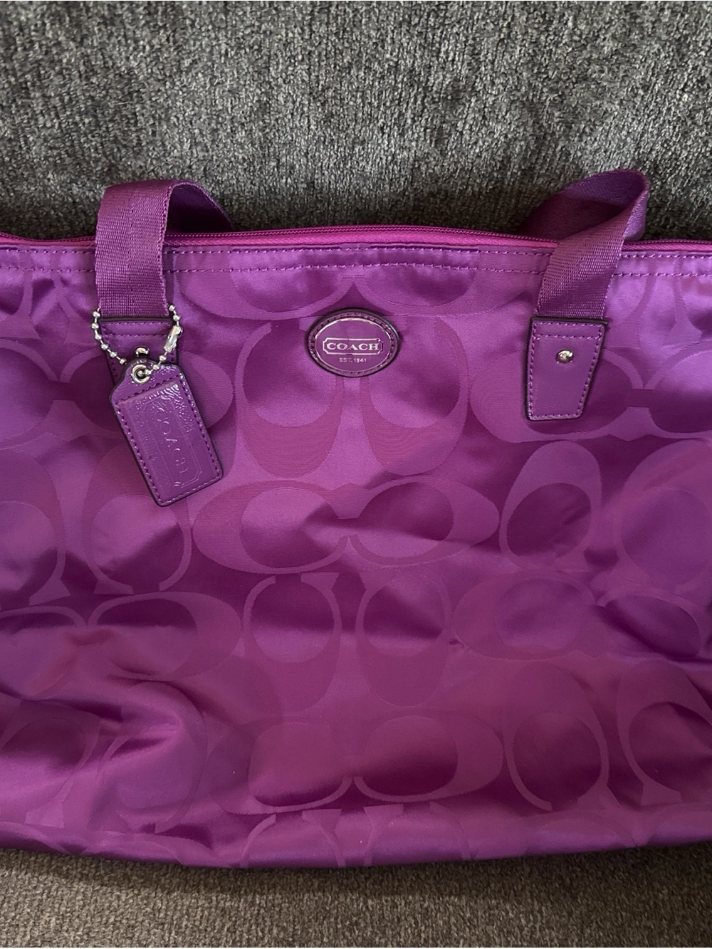 Coach Bold Purple Signature Tote